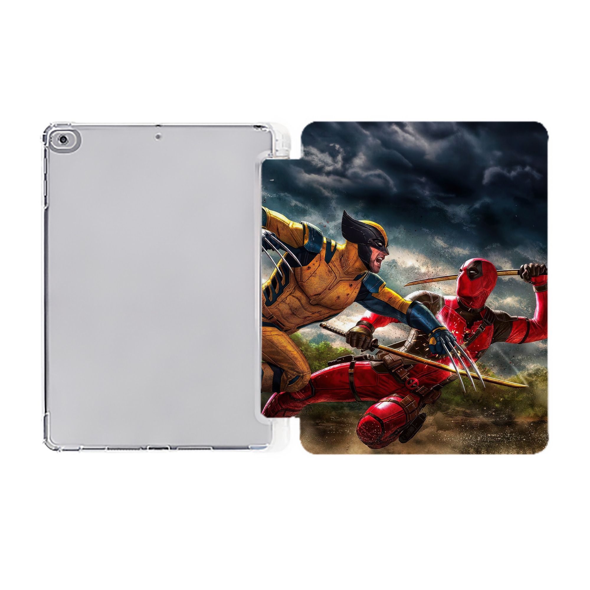 （画像用） Deadpool デッドプール IPad ケース ペン収納付き 三つ折りスタンド PUレザー×シリコン 対応機種9.5/10.5/10.9インチ